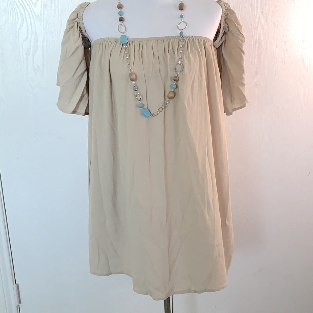 SHORT PUFF SLEEVE SQUARE NECK TUNIC MINI DRESS - Picture 7 of 9